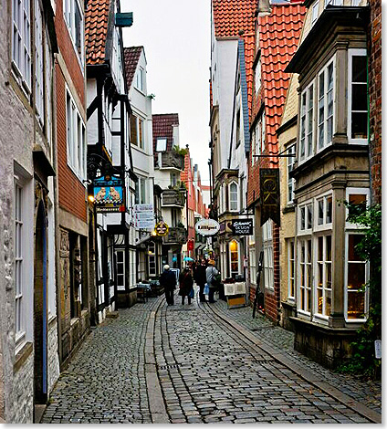 Im romantischen Bremer Altstadtviertel Schnoor.