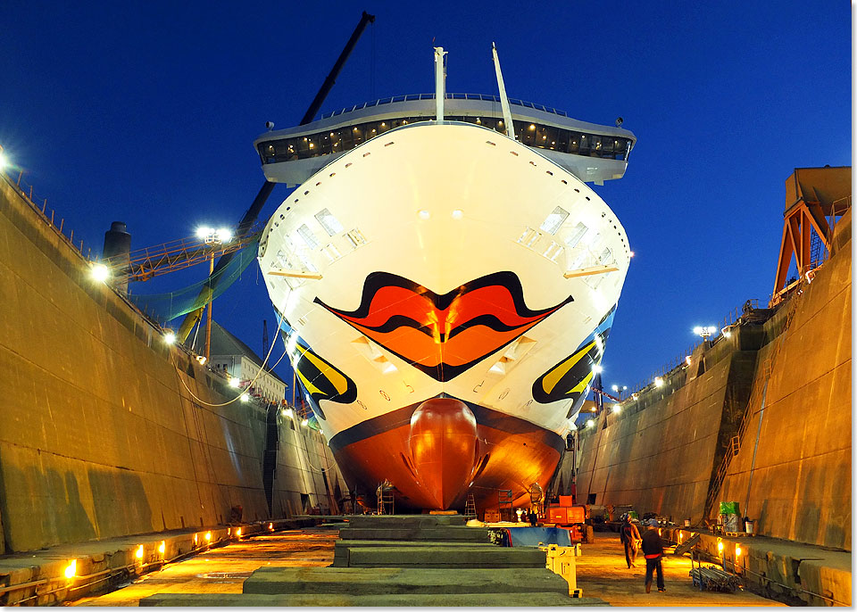 Die AIDAvita hat das Trockendock 2 der Lloyd Werft in Bremerhaven am 4. April wieder verlassen.
