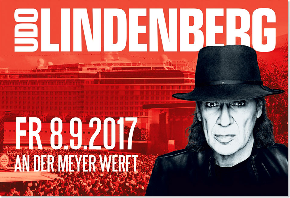 Das maritime Ambiente an der Meyer Werft ist wie gemacht fr ein Konzert von Udo Lindenberg. 