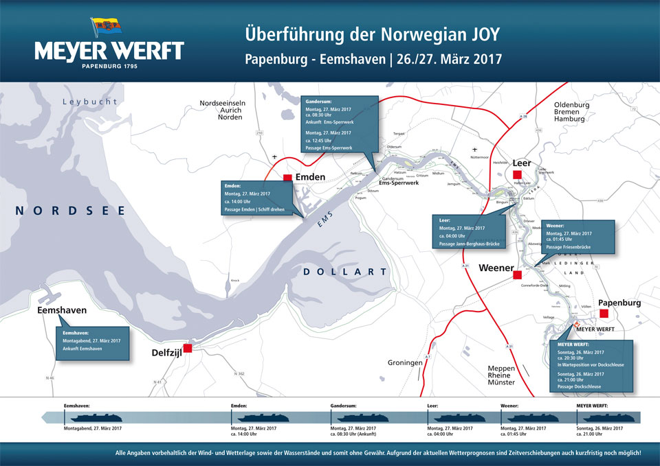 berfhrungsplan der NORWEGIAN JOY