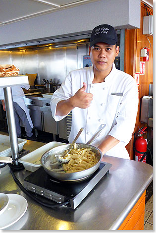 Mit einem Lcheln zubereitet: Im Verandah-Buffet gibt es auch ein wechselndes Pastagericht zum Lunch.