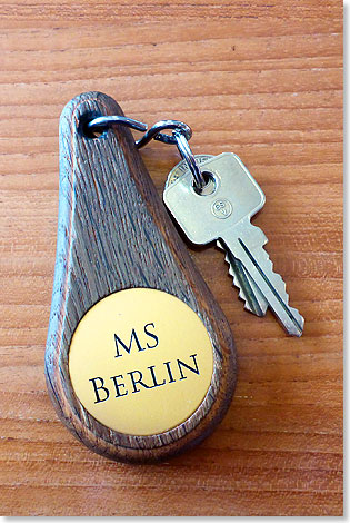 Ganz klassisch: Die Kabinentüren der BERLIN lassen sich mit einem konventionellen Schlüssel öffnen.