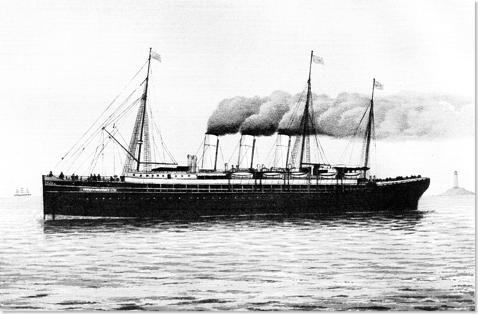 Die AUGUSTA VICTORIA, aus Album von Hamburg um 1890.