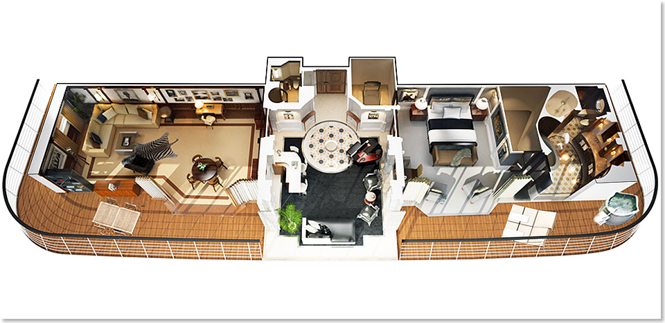Zeichnung: Oceania Cruises, Miami und Surberg